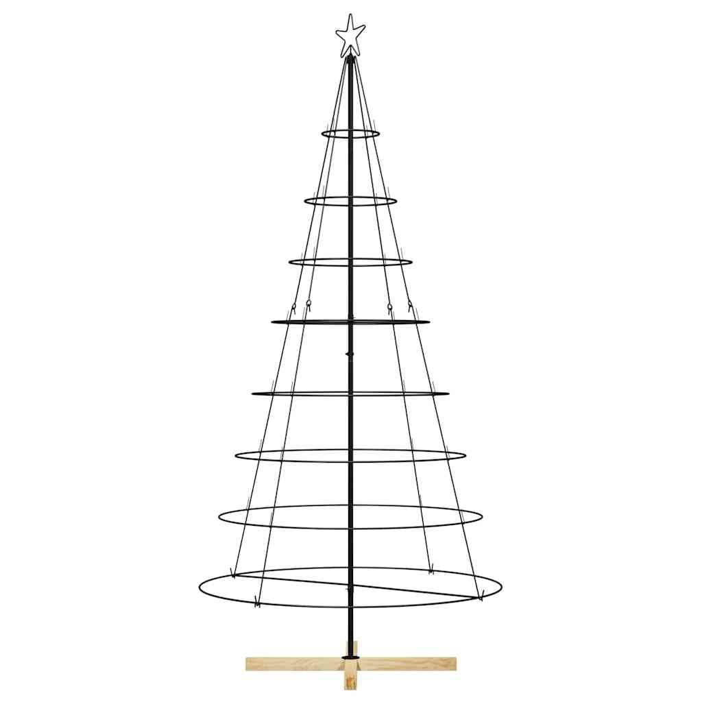 Christmas Cone Tree with Stand Black 210 cm Steel