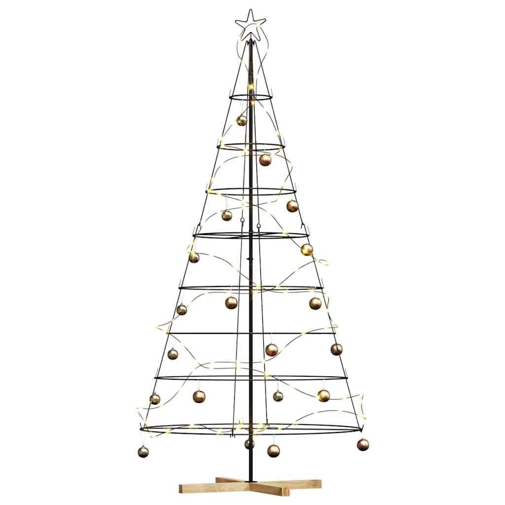 Christmas Cone Tree with Stand Black 210 cm Steel