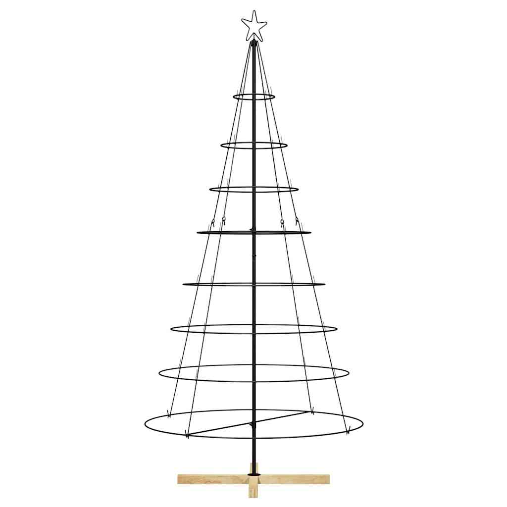 Christmas Cone Tree with Stand Black 210 cm Steel