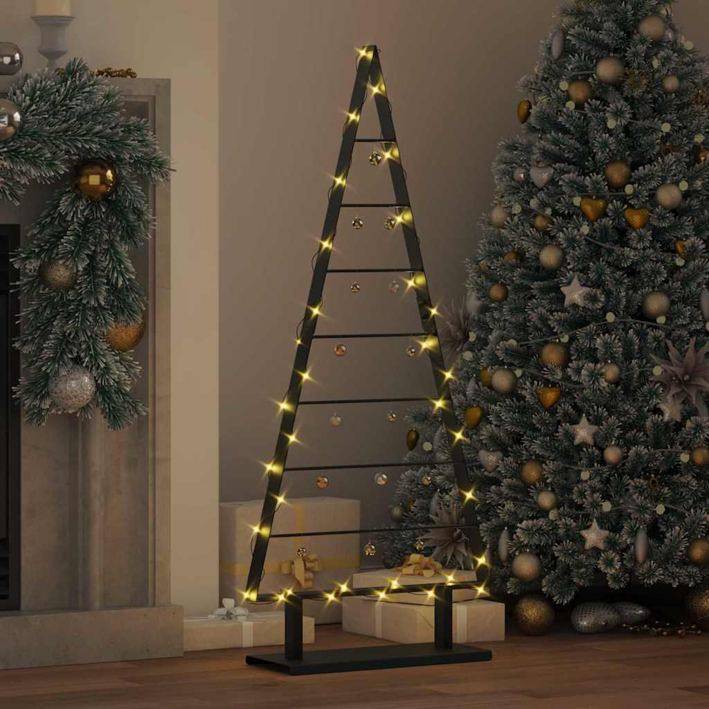 Metal Christmas Tree with Stand Black 125 cm Steel