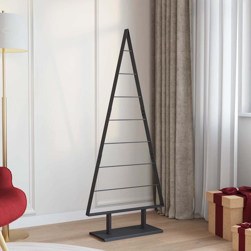 Metal Christmas Tree with Stand Black 150 cm Steel
