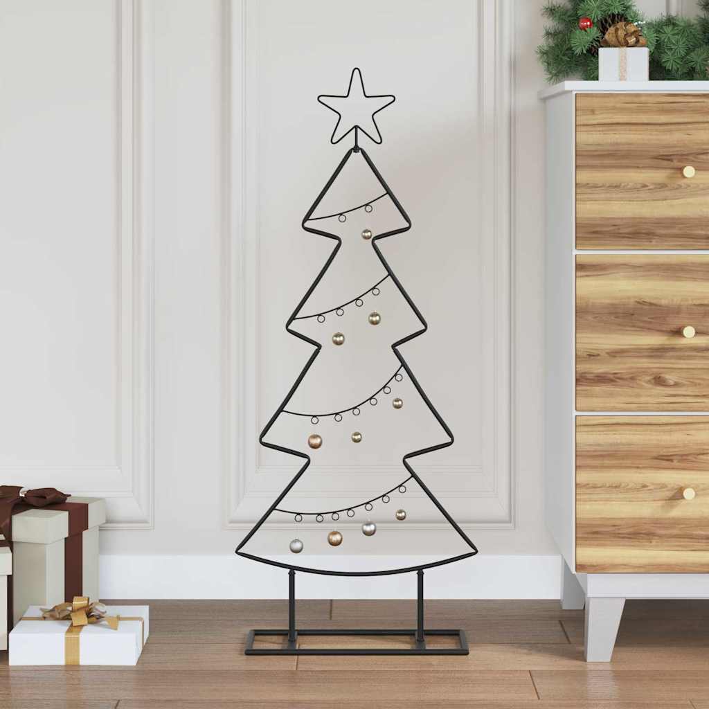 Metal Christmas Tree with Stand Black 90 cm Steel