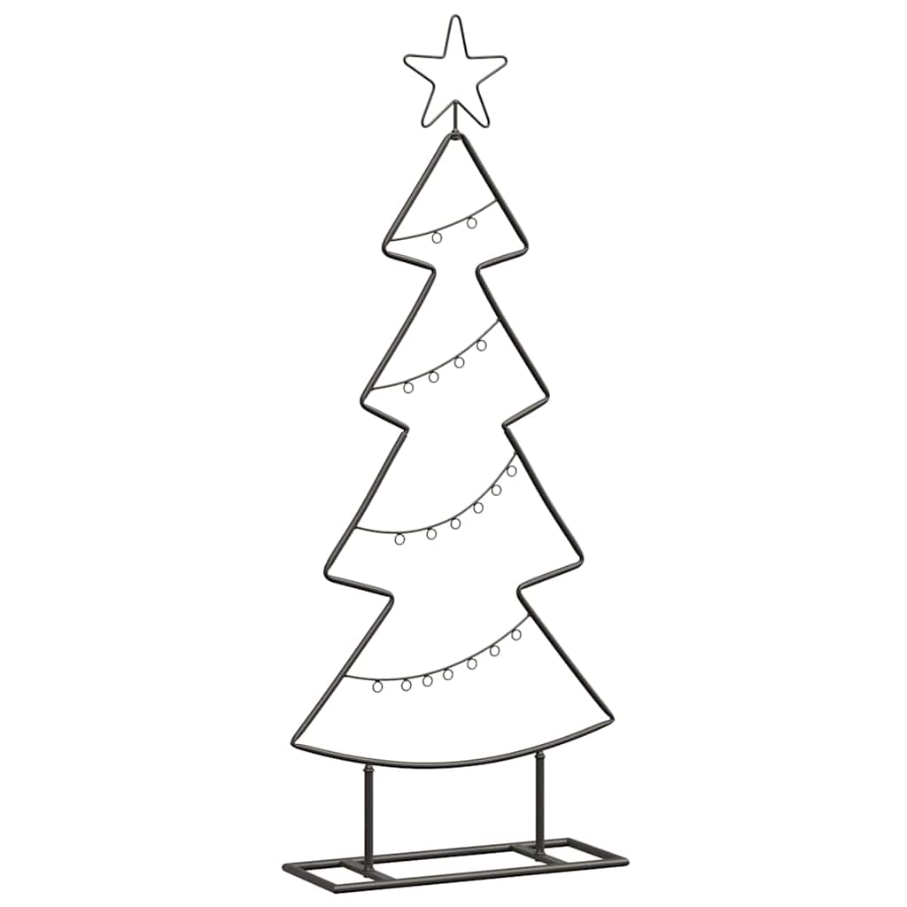 Metal Christmas Tree with Stand Black 90 cm Steel