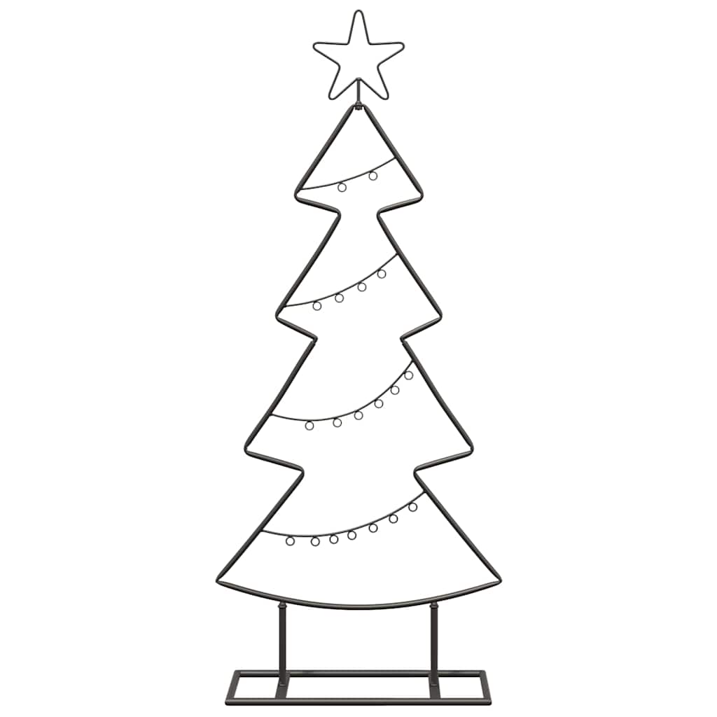 Metal Christmas Tree with Stand Black 90 cm Steel