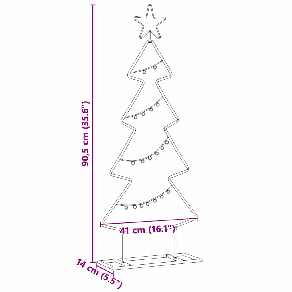 Metal Christmas Tree with Stand Black 90 cm Steel