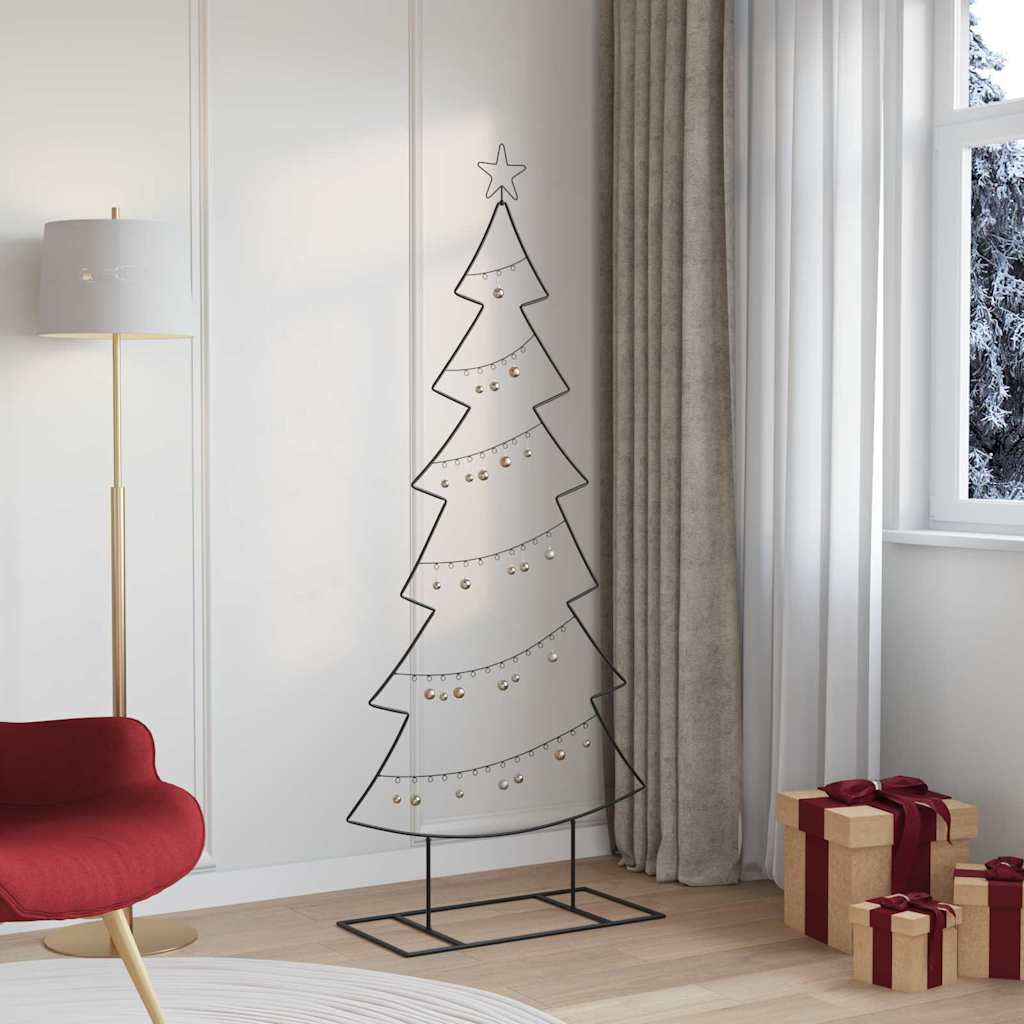 Metal Christmas Tree with Stand Black 180 cm Steel