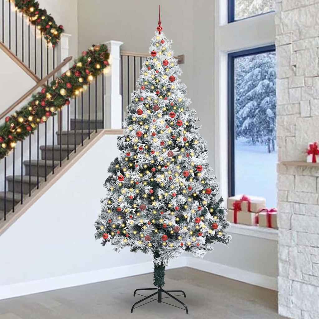 Christmas Tree with 300 LEDs with Stand White 300 cm PVC