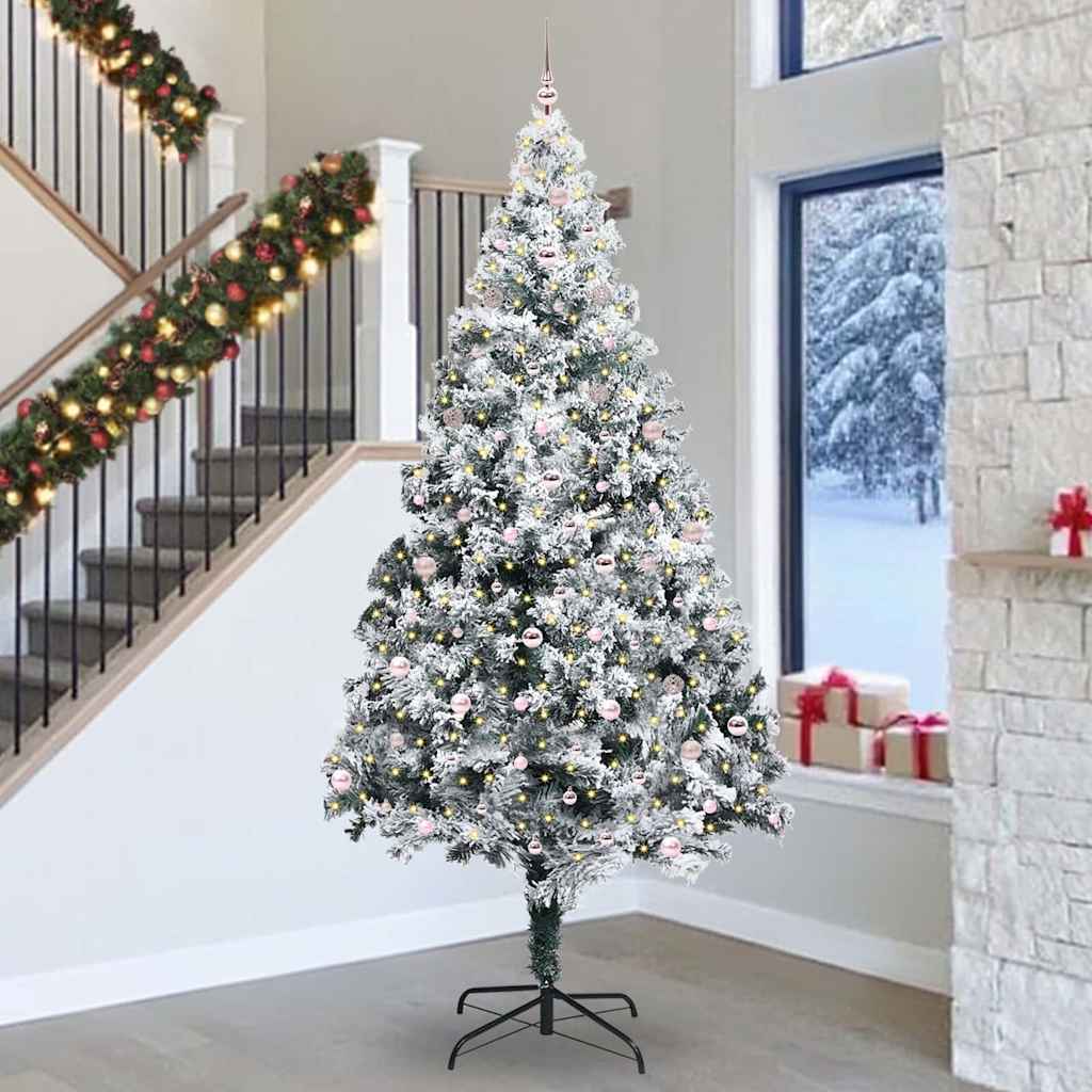 Christmas Tree with 300 LEDs with Stand White 300 cm PVC