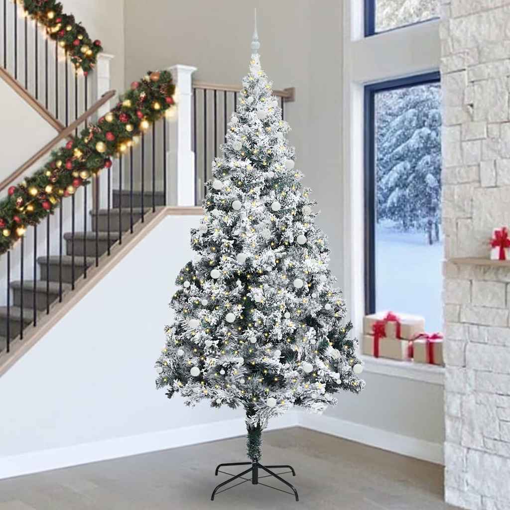 Christmas Tree with 300 LEDs with Stand White 300 cm PVC