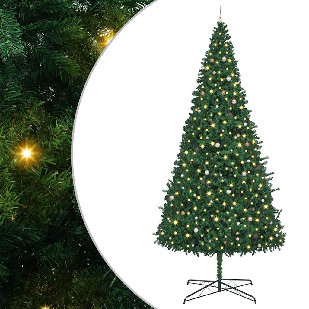 Christmas Tree with Decorative String Lights Green 400 cm PVC