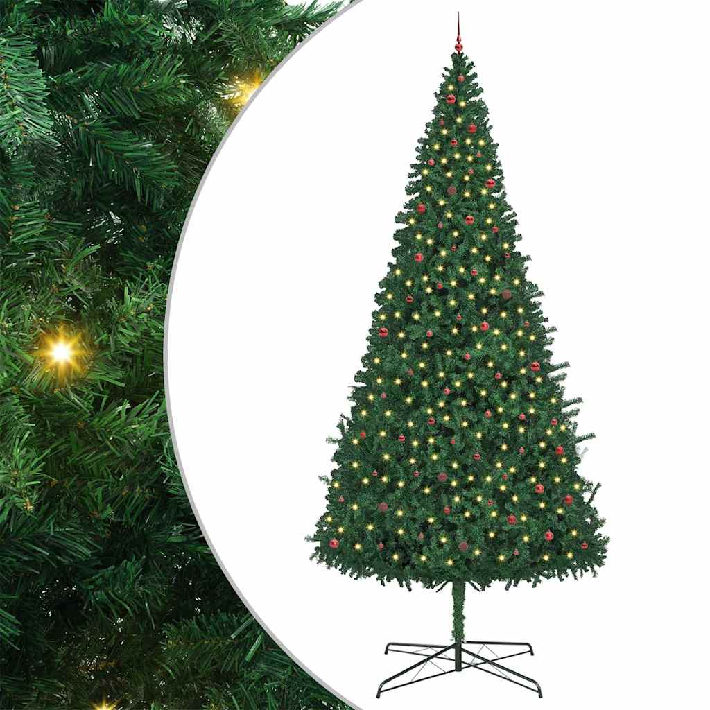 Christmas Tree with Decorative String Lights Green 400 cm PVC