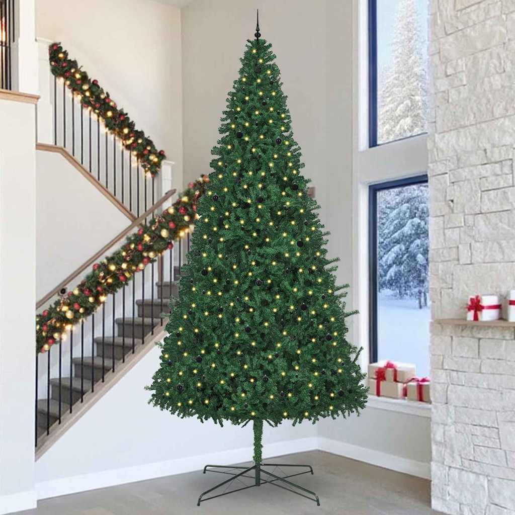 Christmas Tree with Decorative String Lights Green 400 cm PVC