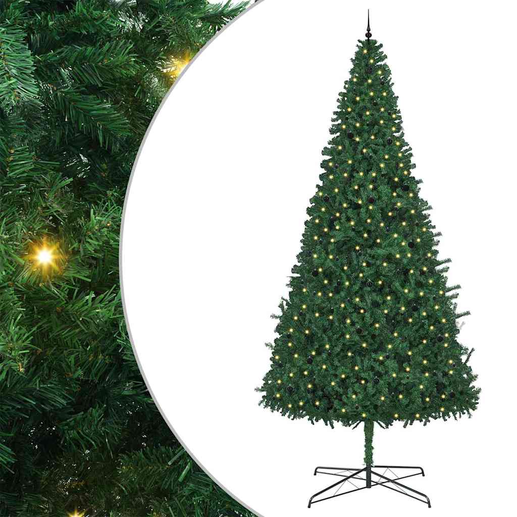 Christmas Tree with Decorative String Lights Green 400 cm PVC