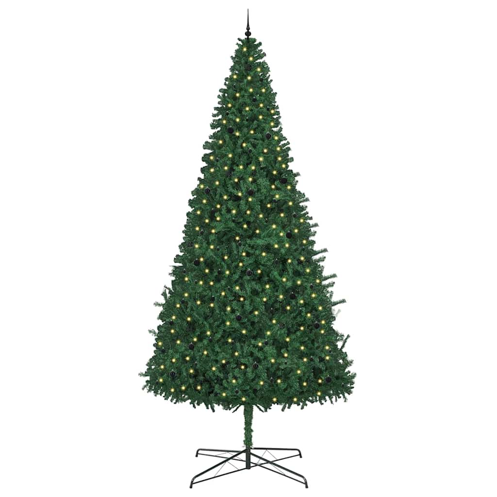 Christmas Tree with Decorative String Lights Green 400 cm PVC