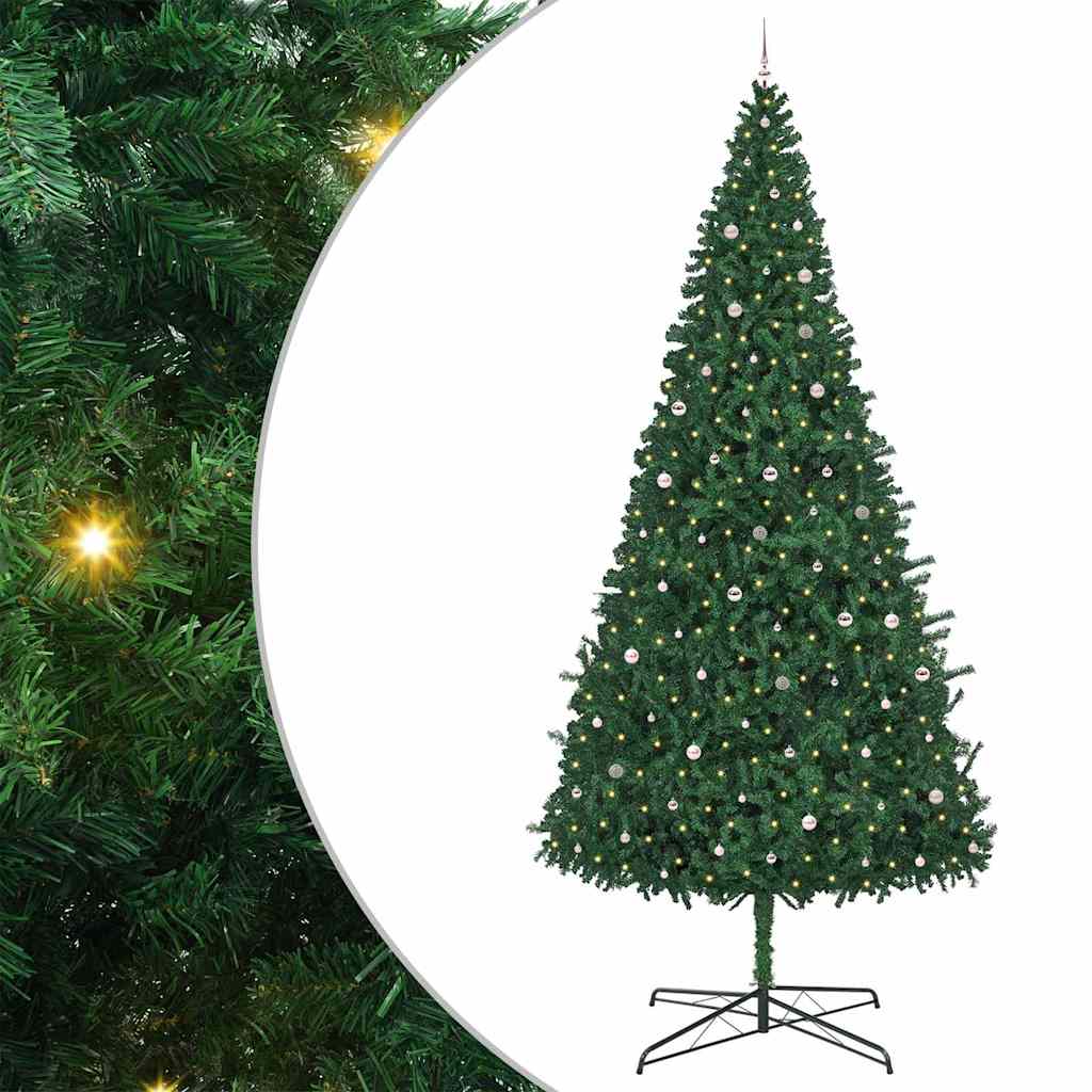 Christmas Tree with Decorative String Lights Green 400 cm PVC