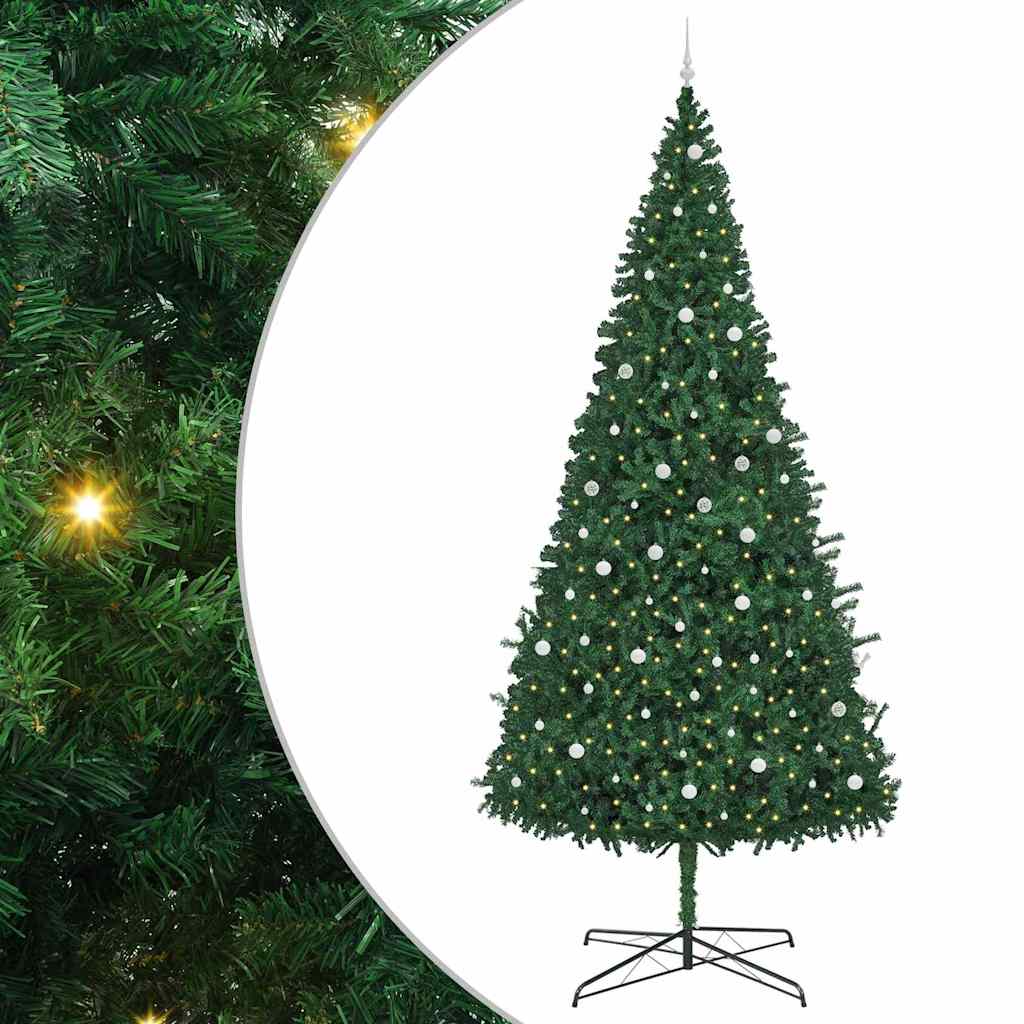 Christmas Tree with Decorative String Lights Green 400 cm PVC