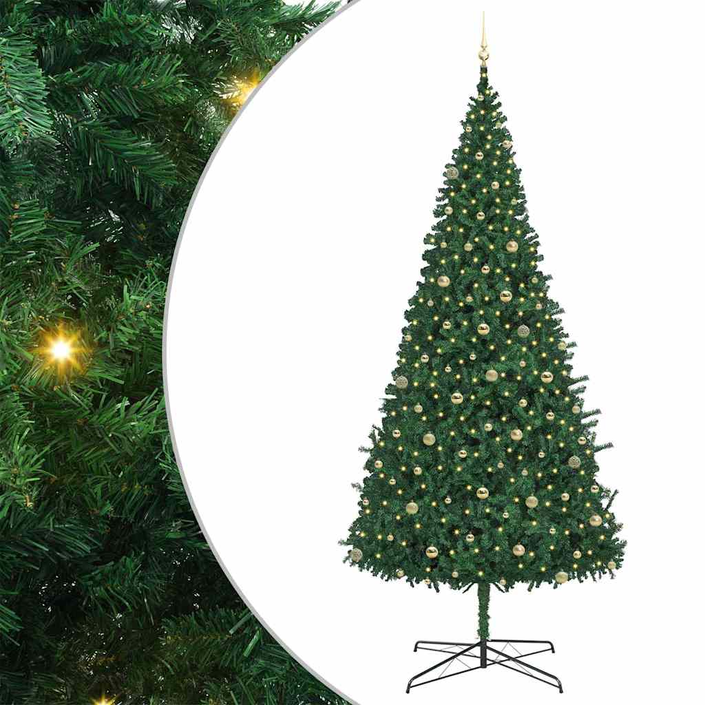 Christmas Tree with Decorative String Lights Green 400 cm PVC