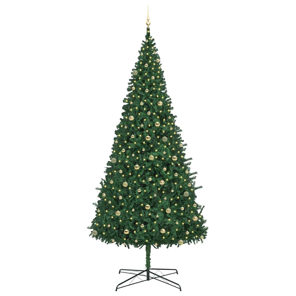 Christmas Tree with Decorative String Lights Green 400 cm PVC