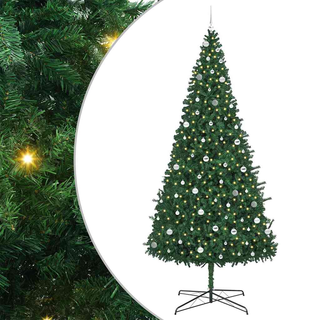 Christmas Tree with Decorative String Lights Green 400 cm PVC