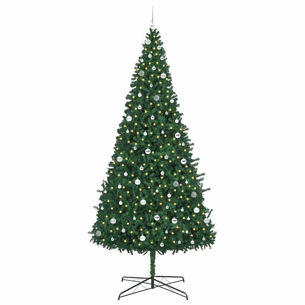 Christmas Tree with Decorative String Lights Green 400 cm PVC