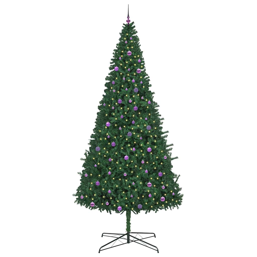 Christmas Tree with Decorative String Lights Green 400 cm PVC