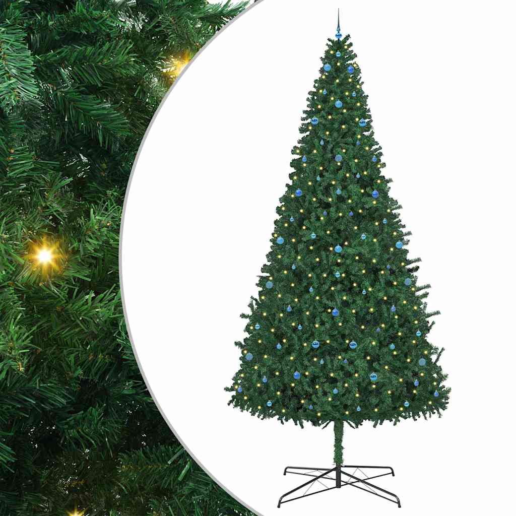Christmas Tree with Decorative String Lights Green 400 cm PVC
