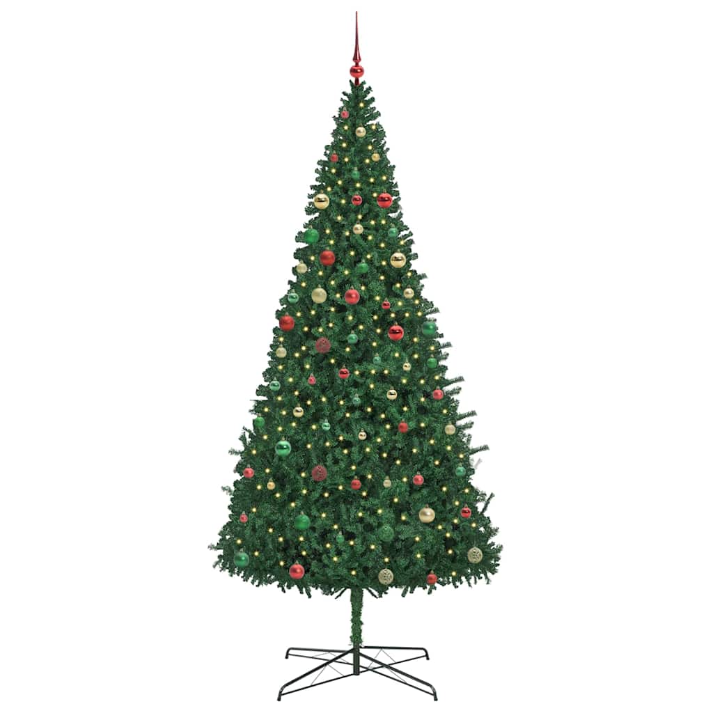 Christmas Tree with Decorative String Lights Green 400 cm PVC