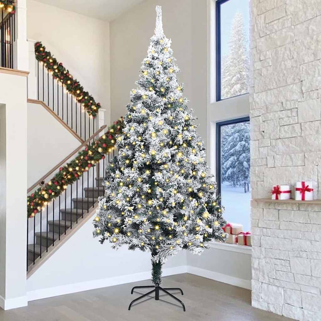 Artificial Pre-lit Christmas Tree with Stand Green 400 cm PVC