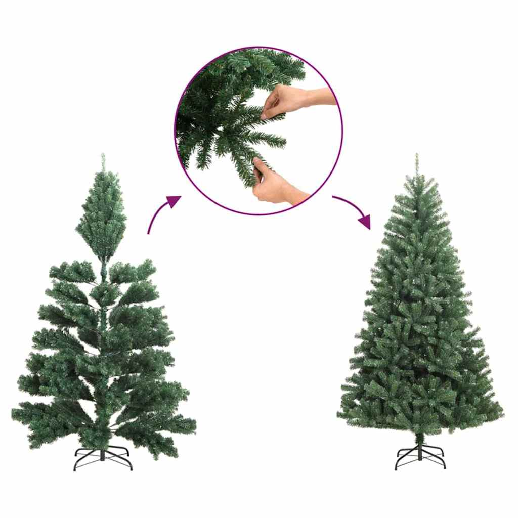 Slim Christmas Tree Green 180 cm PVC and Solid Pine wood
