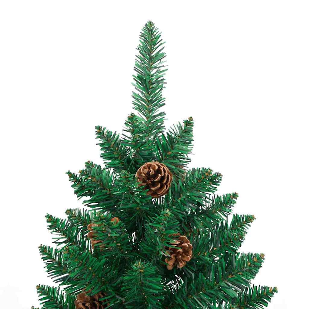Slim Christmas Tree Green 180 cm PVC and Solid Pine wood