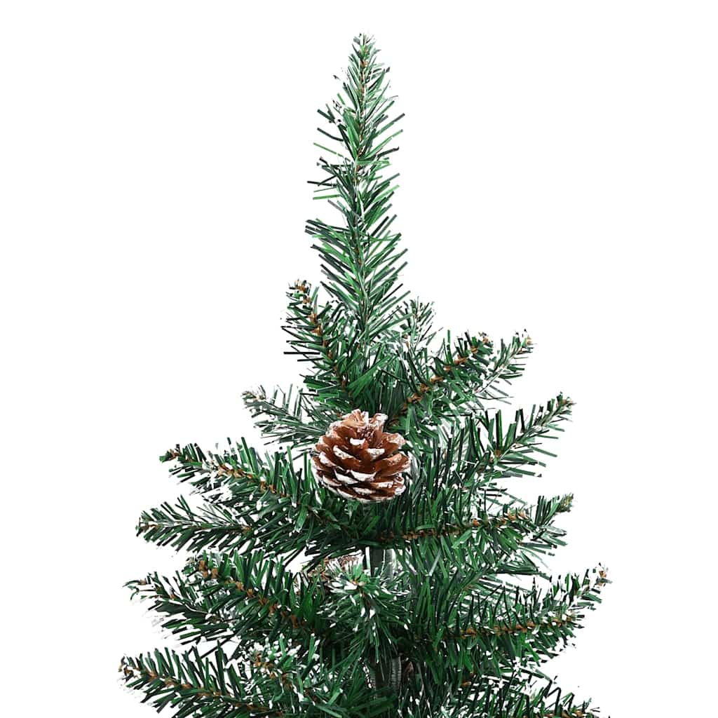 Slim Christmas Tree with 150 LEDs Green and White 150 cm
