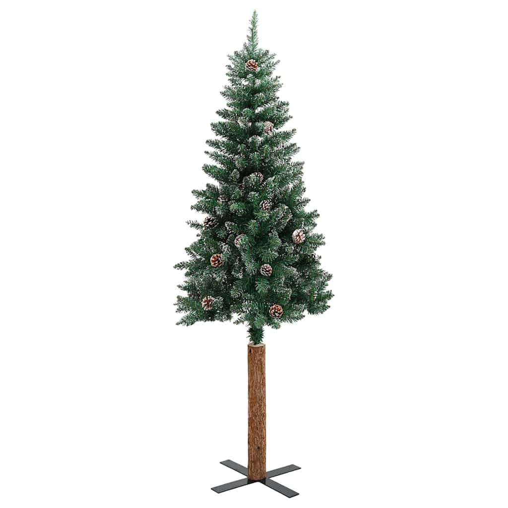 Slim Christmas Tree with 300 LEDs Green and White 180 cm