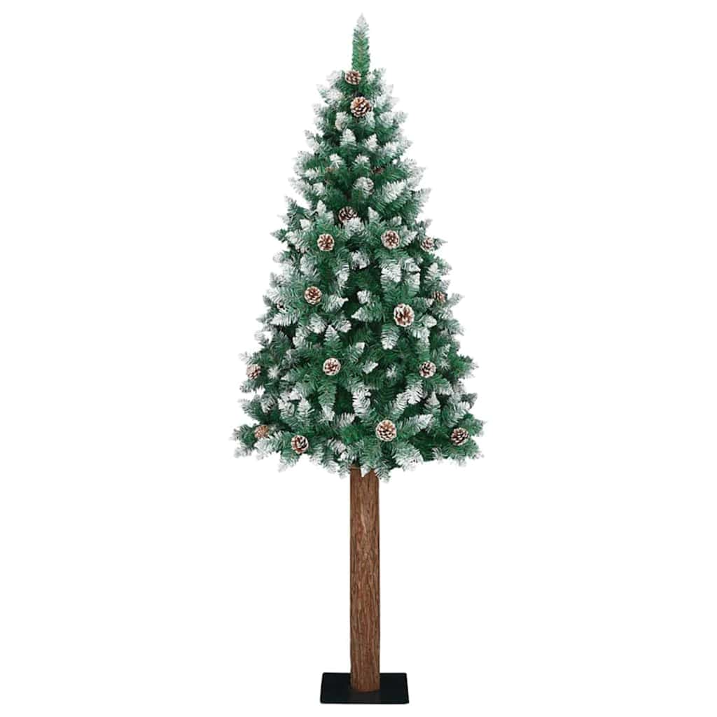 Slim Christmas Tree with 300 LEDs Green and White 210 cm