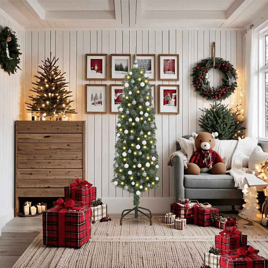 Artificial Christmas Tree with 300 LEDs with Stand Green 180 cm