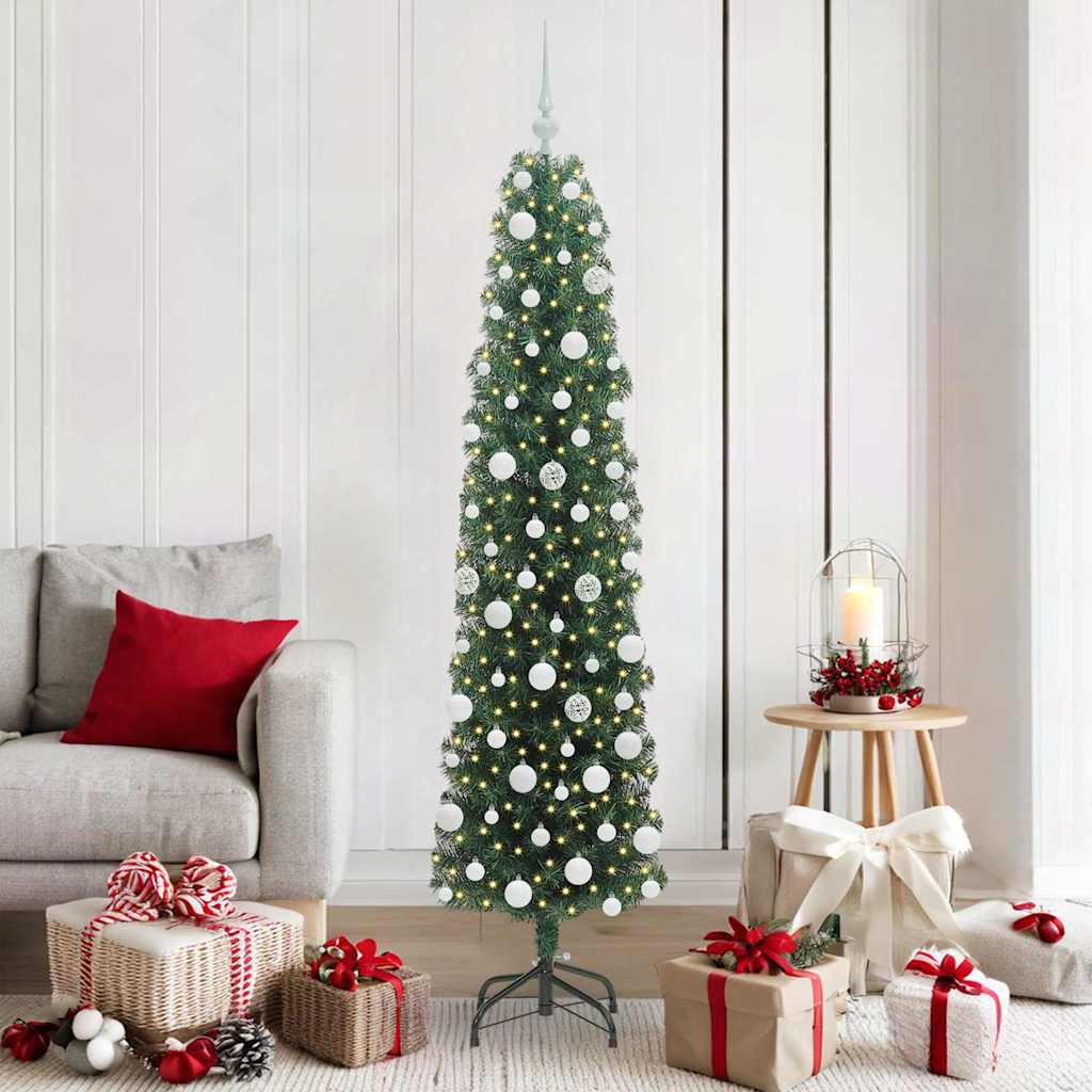 Artificial Christmas Tree with 300 LEDs with Stand Green 180 cm