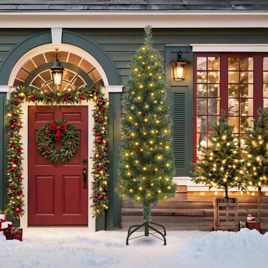 Artificial Christmas Tree with 300 LEDs with Stand Green 210 cm