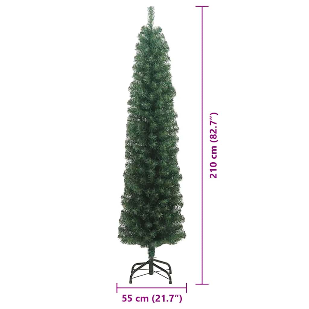 Artificial Christmas Tree with 300 LEDs with Stand Green 210 cm