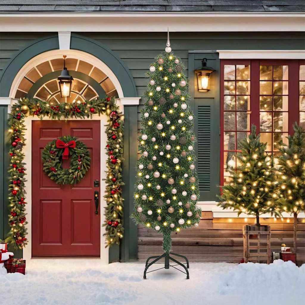 Artificial Christmas Tree with 300 LEDs with Stand Green 210 cm