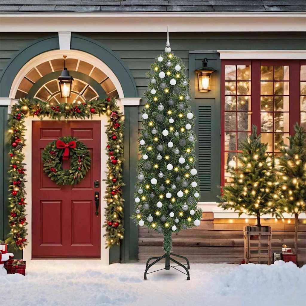 Artificial Christmas Tree with 300 LEDs with Stand Green 210 cm