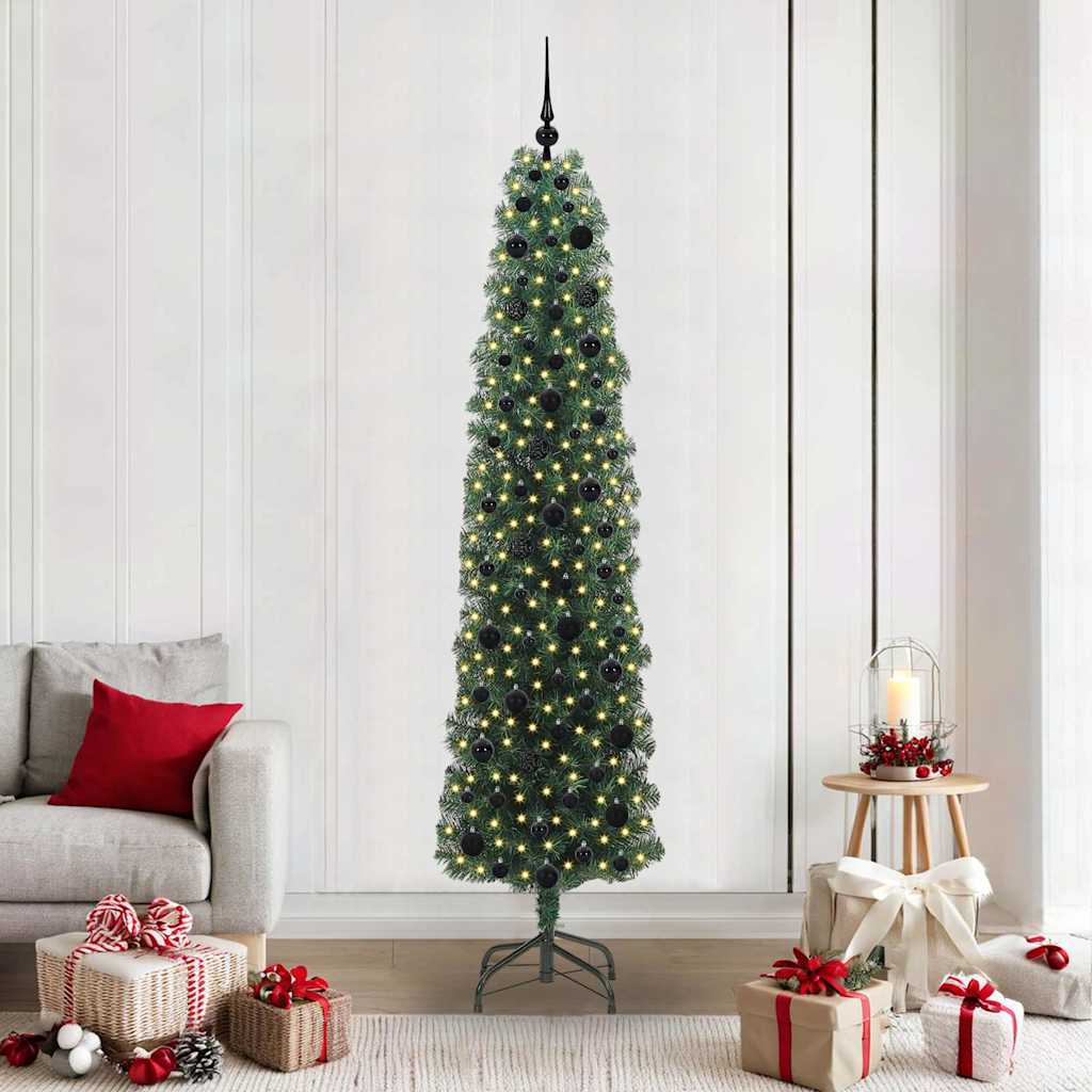 Artificial Christmas Tree with 300 LEDs with Stand Green 210 cm