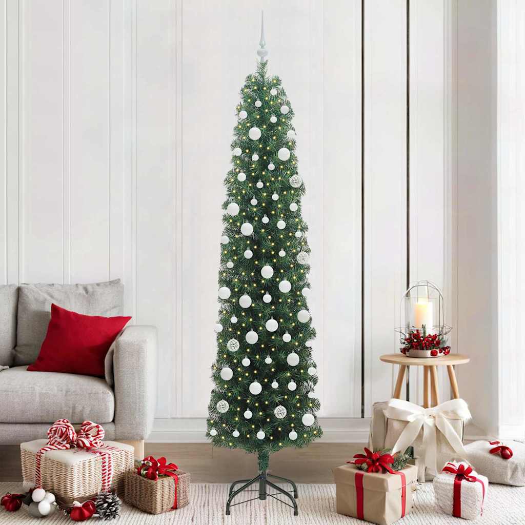 Artificial Christmas Tree with 300 LEDs with Stand Green 210 cm
