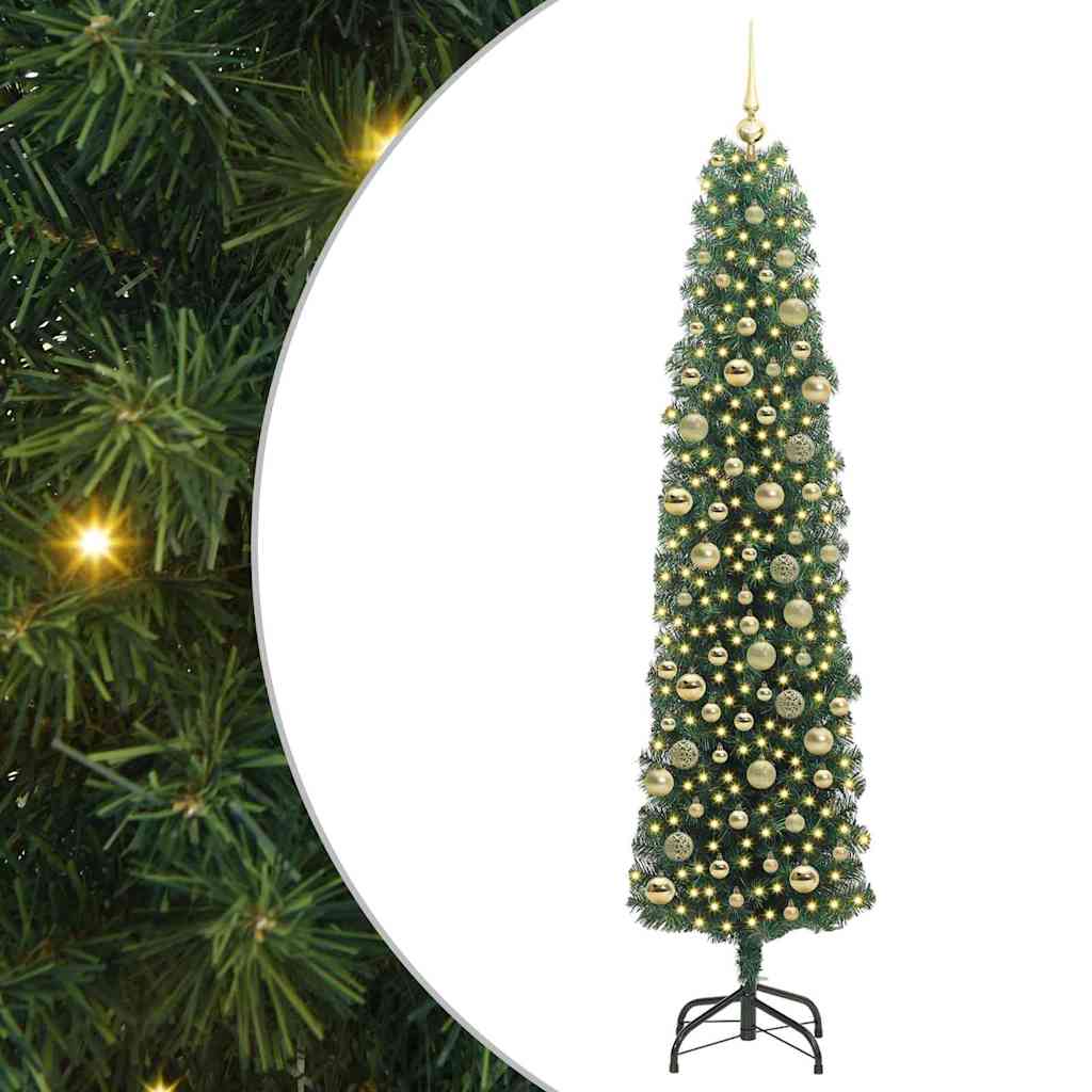 Artificial Christmas Tree with 300 LEDs with Stand Green 210 cm