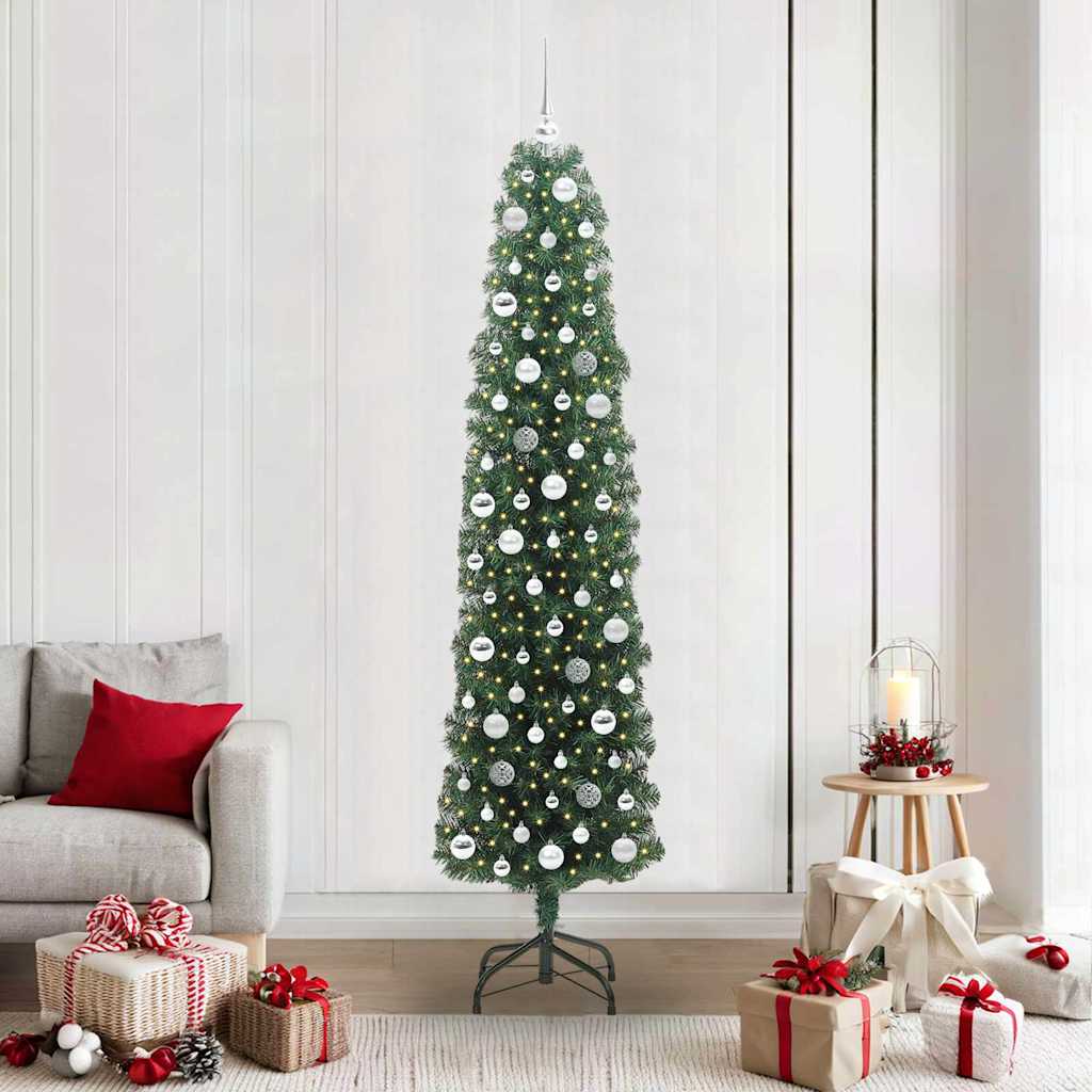 Artificial Christmas Tree with 300 LEDs with Stand Green 210 cm