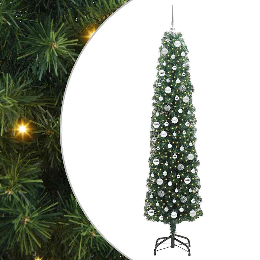 Artificial Christmas Tree with 300 LEDs with Stand Green 210 cm