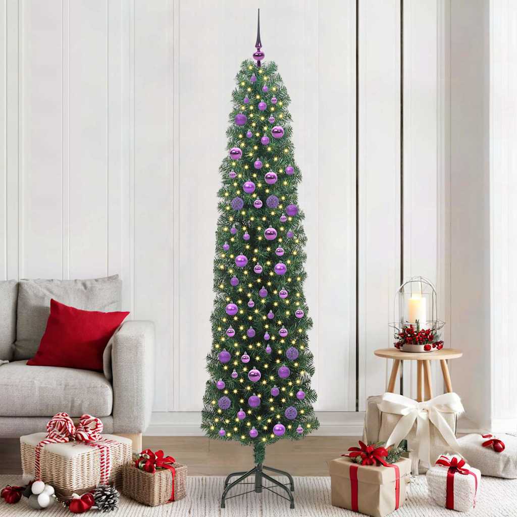 Artificial Christmas Tree with 300 LEDs with Stand Green 210 cm