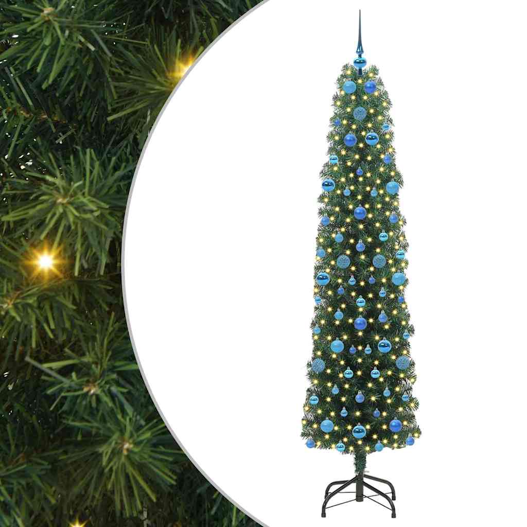 Artificial Christmas Tree with 300 LEDs with Stand Green 210 cm