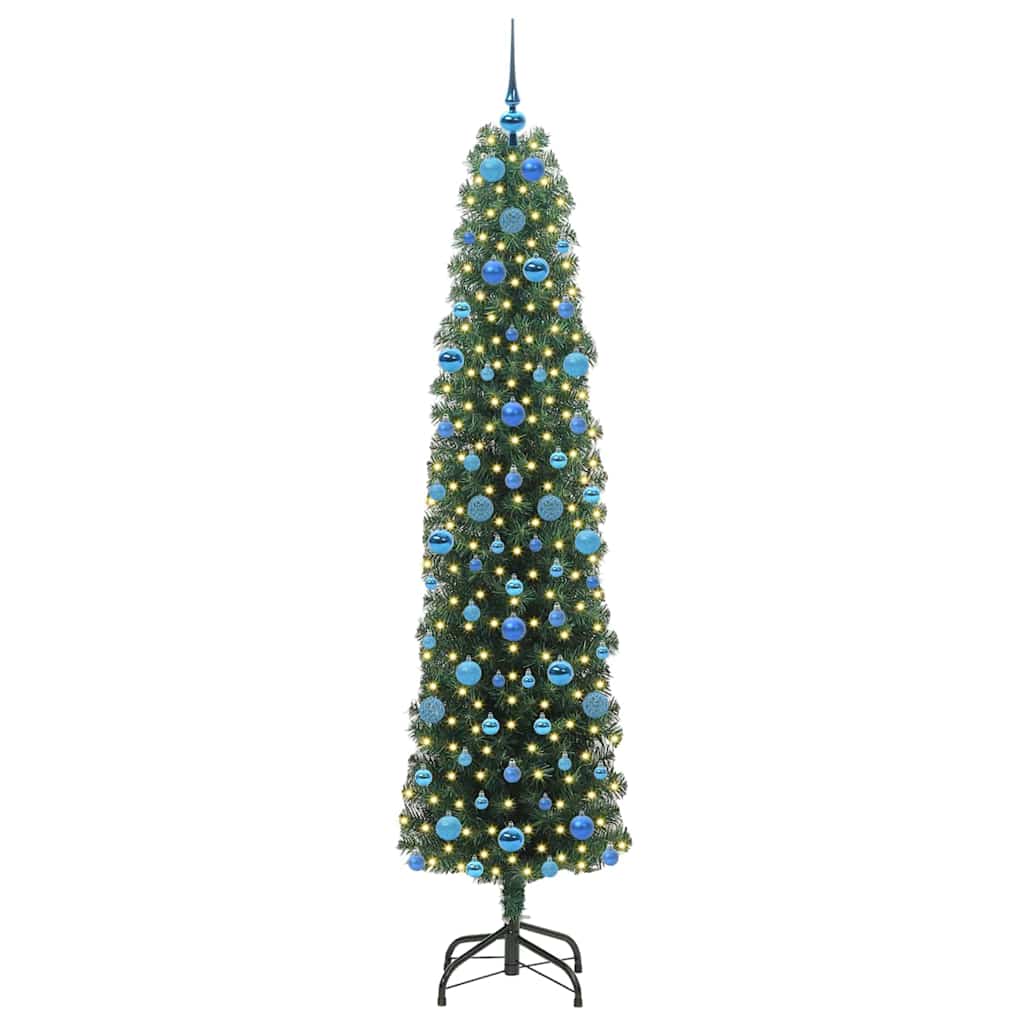 Artificial Christmas Tree with 300 LEDs with Stand Green 210 cm