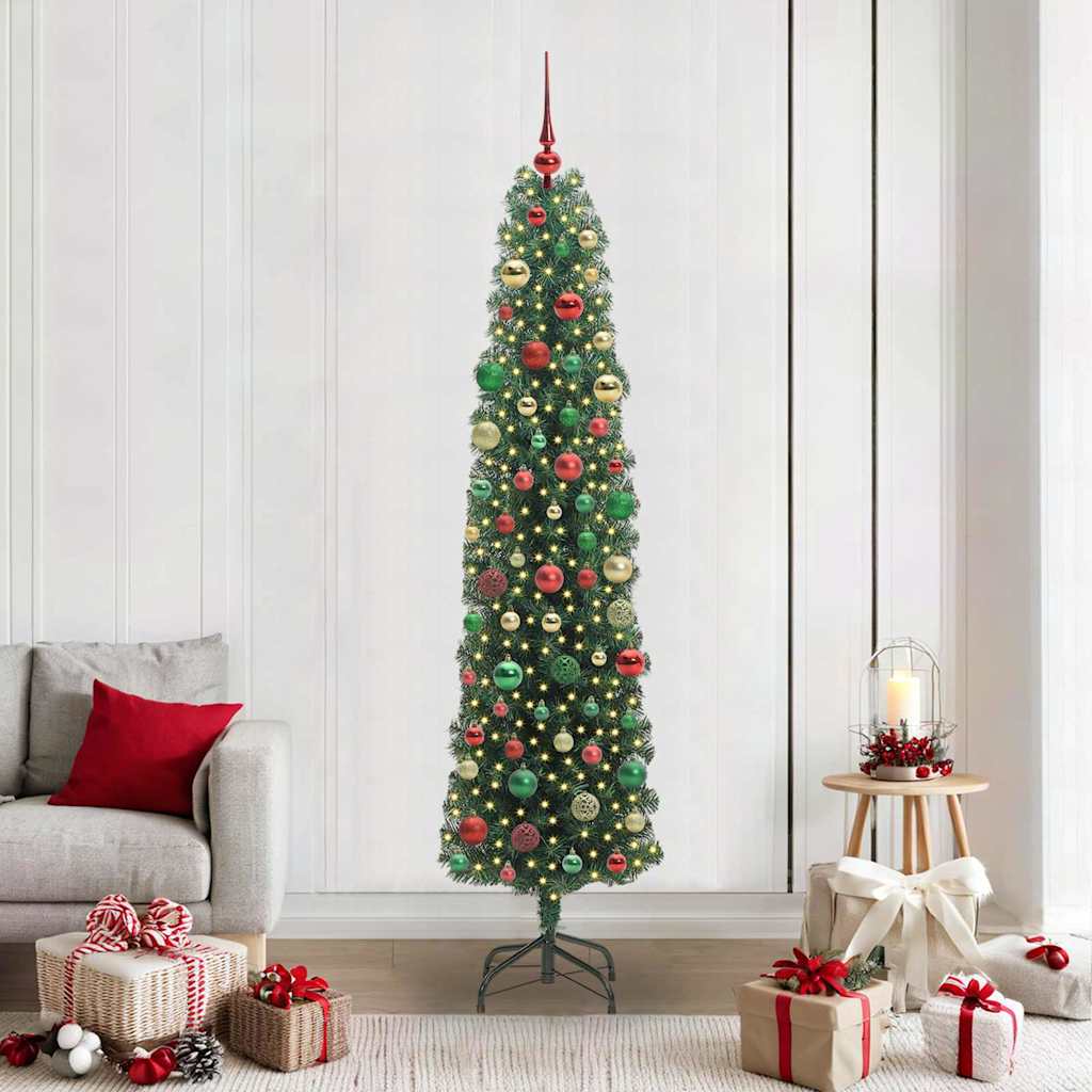 Artificial Christmas Tree with 300 LEDs with Stand Green 210 cm
