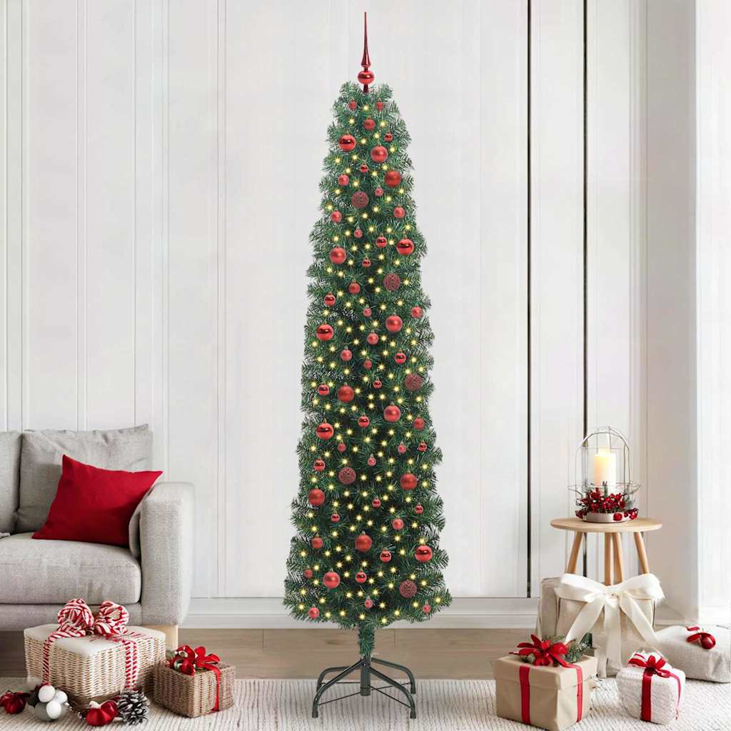 Artificial Christmas Tree with 300 LEDs with Stand Green 240 cm