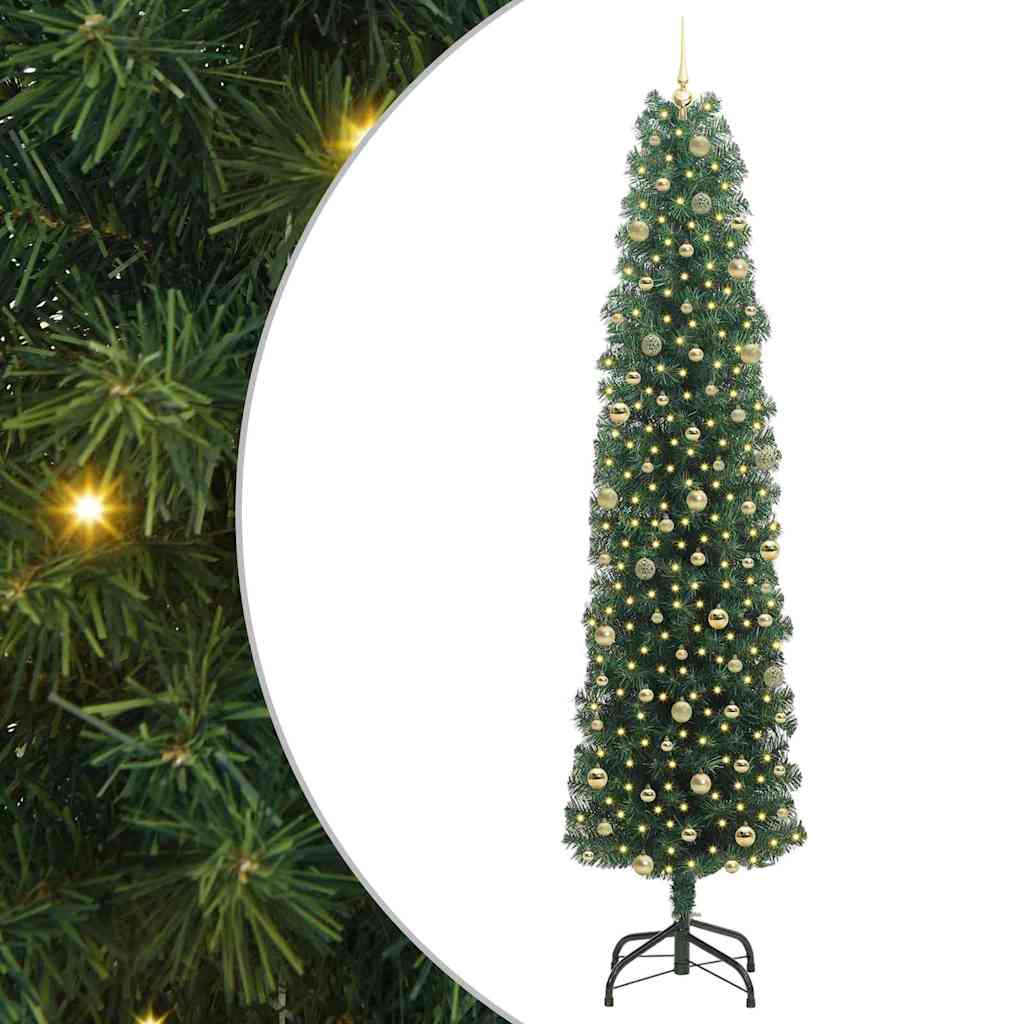 Artificial Christmas Tree with 300 LEDs with Stand Green 240 cm